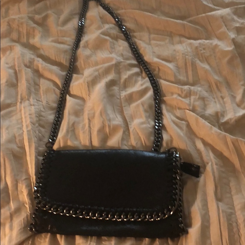 Black leather crossbody/clutch bag